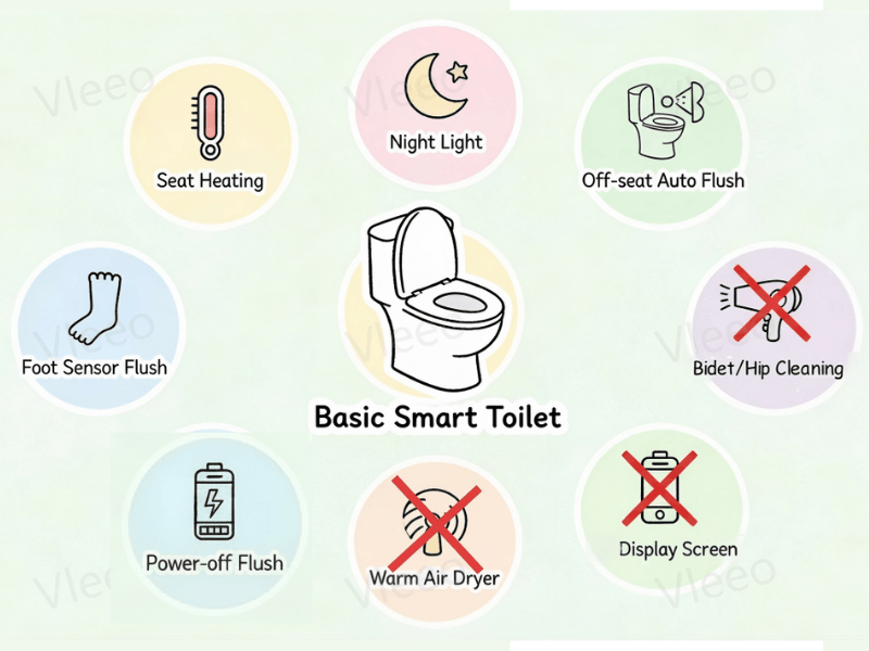 basic smart toilet functions