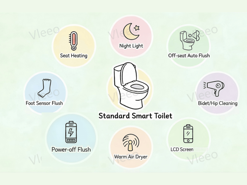 standard smart toilet functions