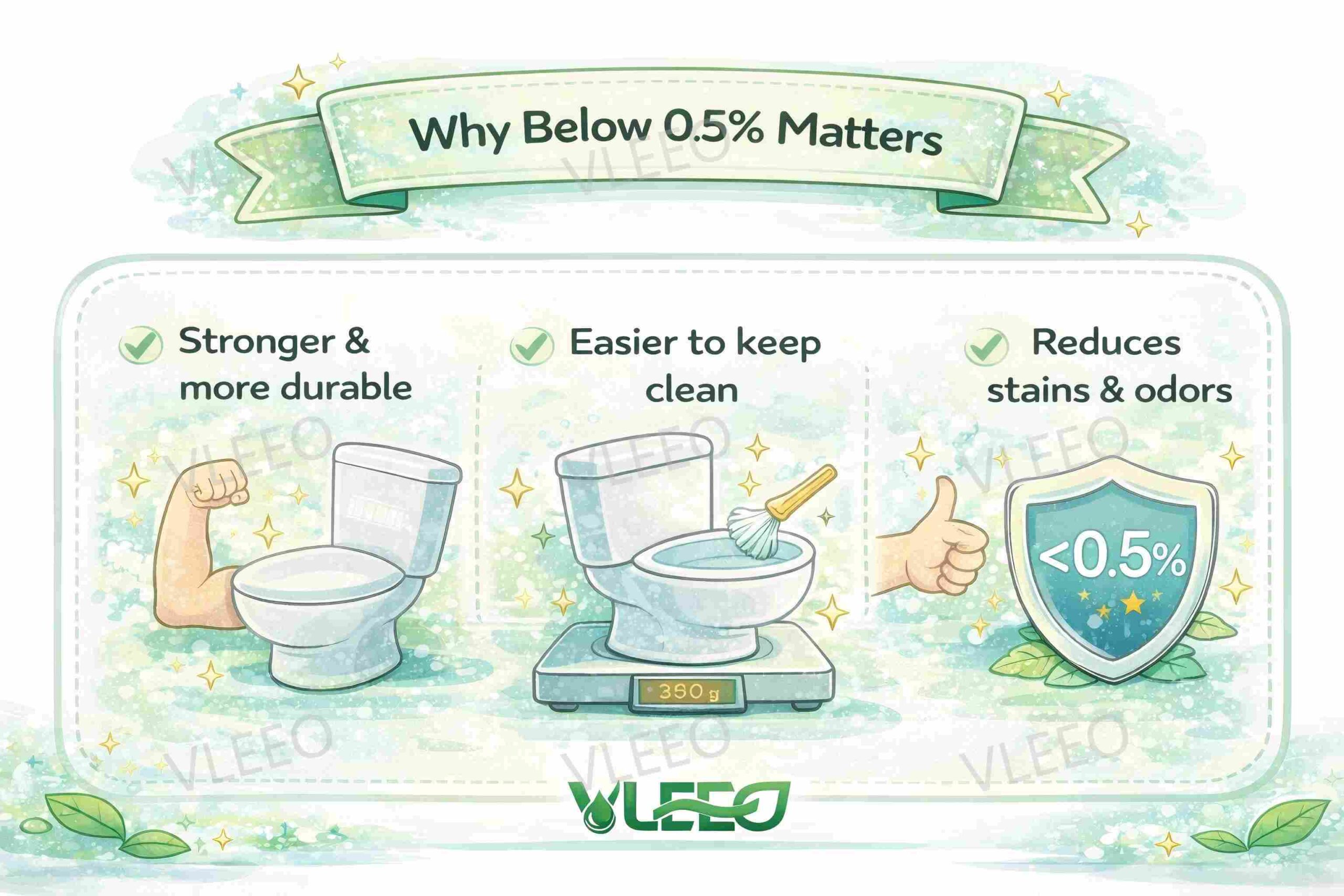 toilet water absorption rate below 0.5%