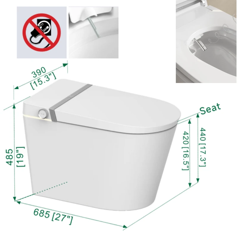 Ikke-elektrisk bidet-toilet U-form CL-721 CL-721 (1)