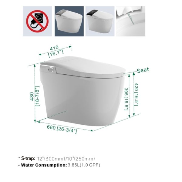 Non-Electric Smart Toilet CL-630 Tankless Bidet Toilet Vleeo